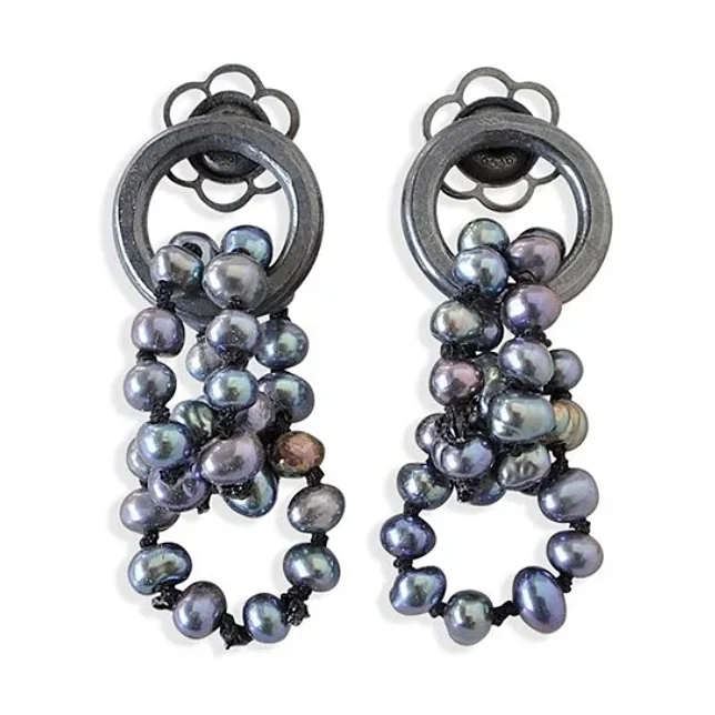 E422 Oxi Pearl Bubbe Drops in Black Freshwater Pearl