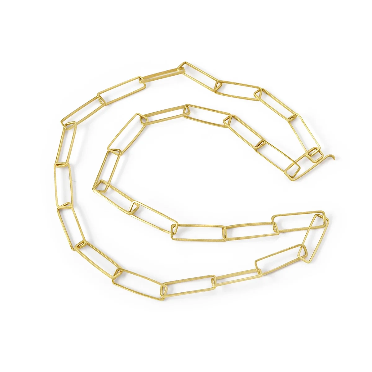 N244 Short Paperclip Chain, 14k yellow gold
