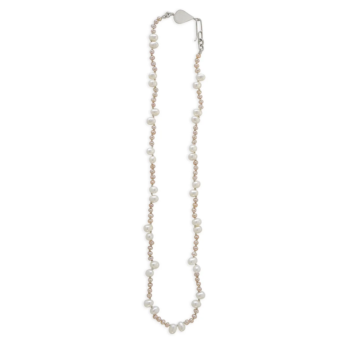 pink and white freshwater pearl necklace with .925 sterling silver clasp