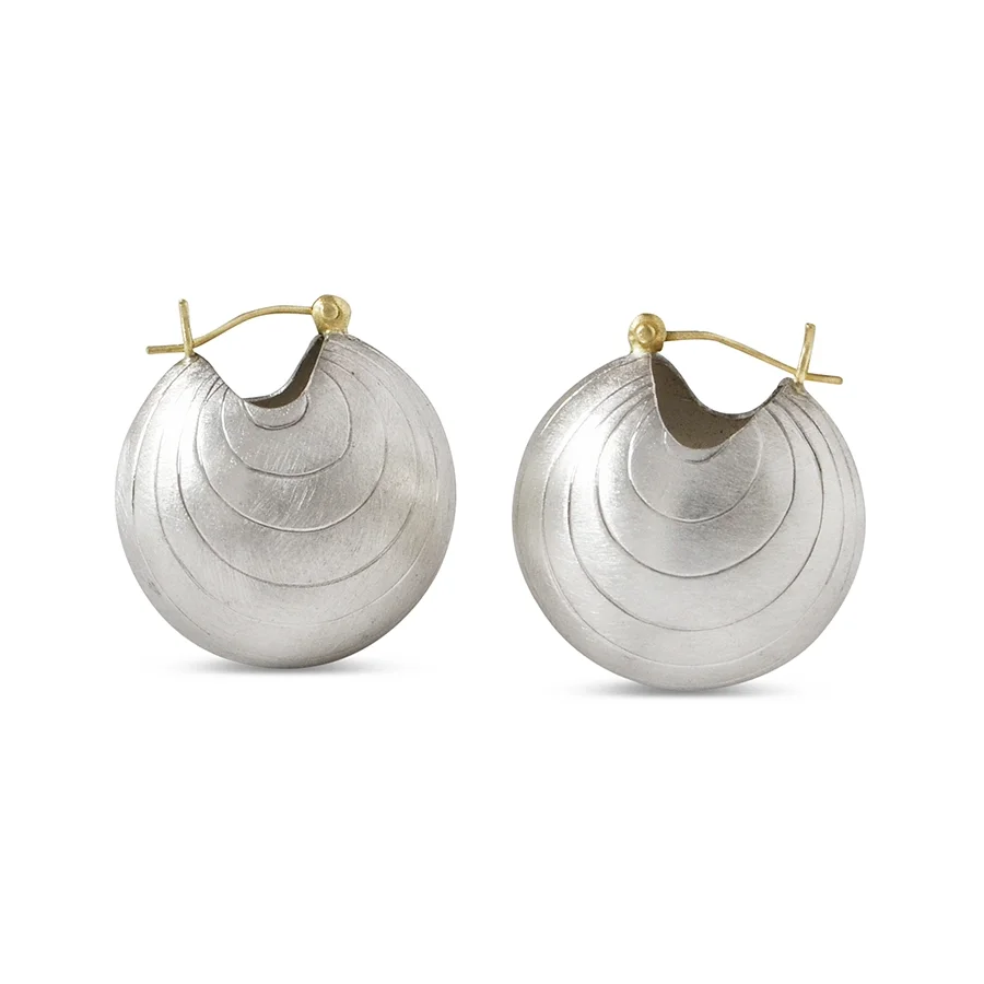 E439 Pearl Engraved Bauble Earrings with 14k yellow gold ear wire