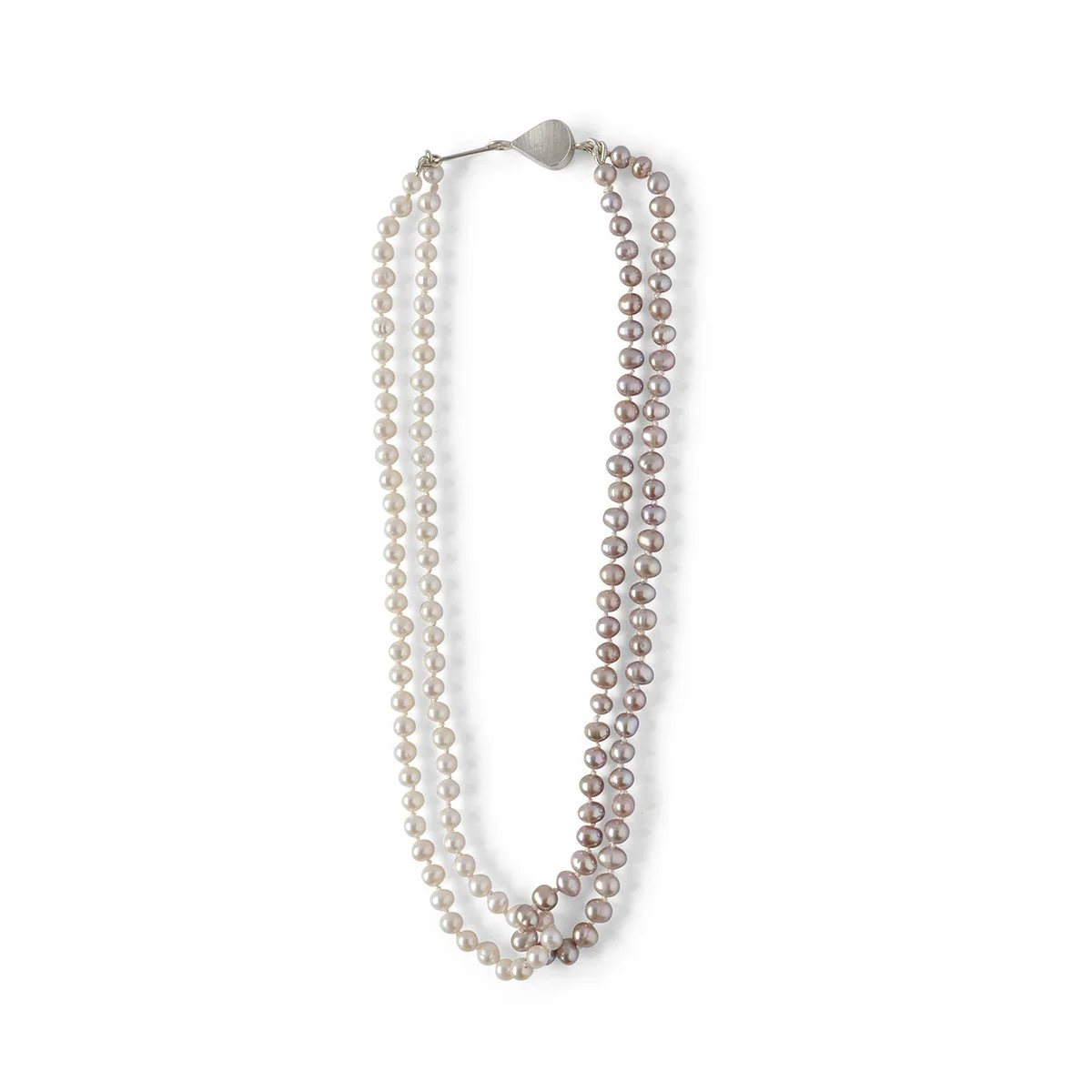 N225 Peter Pan Double Pearly Chain with Pink and White Freshwater Pearls