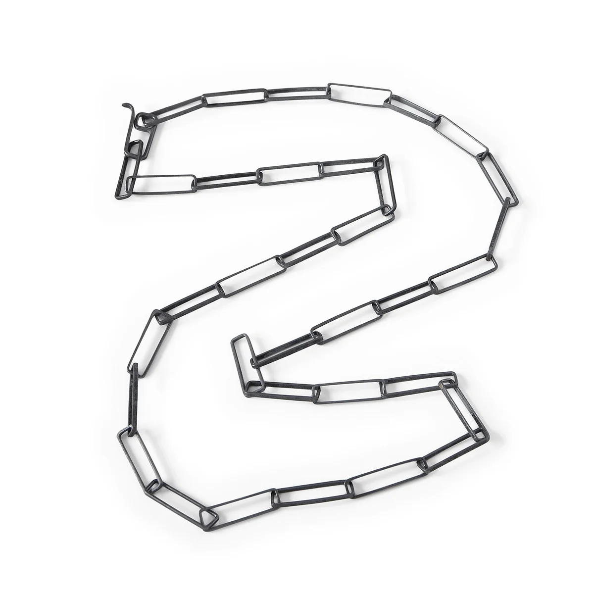 black solid sterling silver chain oxidized sterling silver paperclip chain