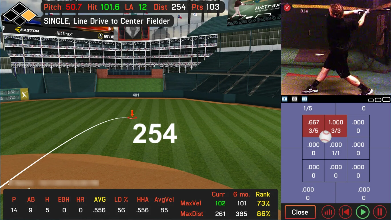 HitTrax Training Session with Video