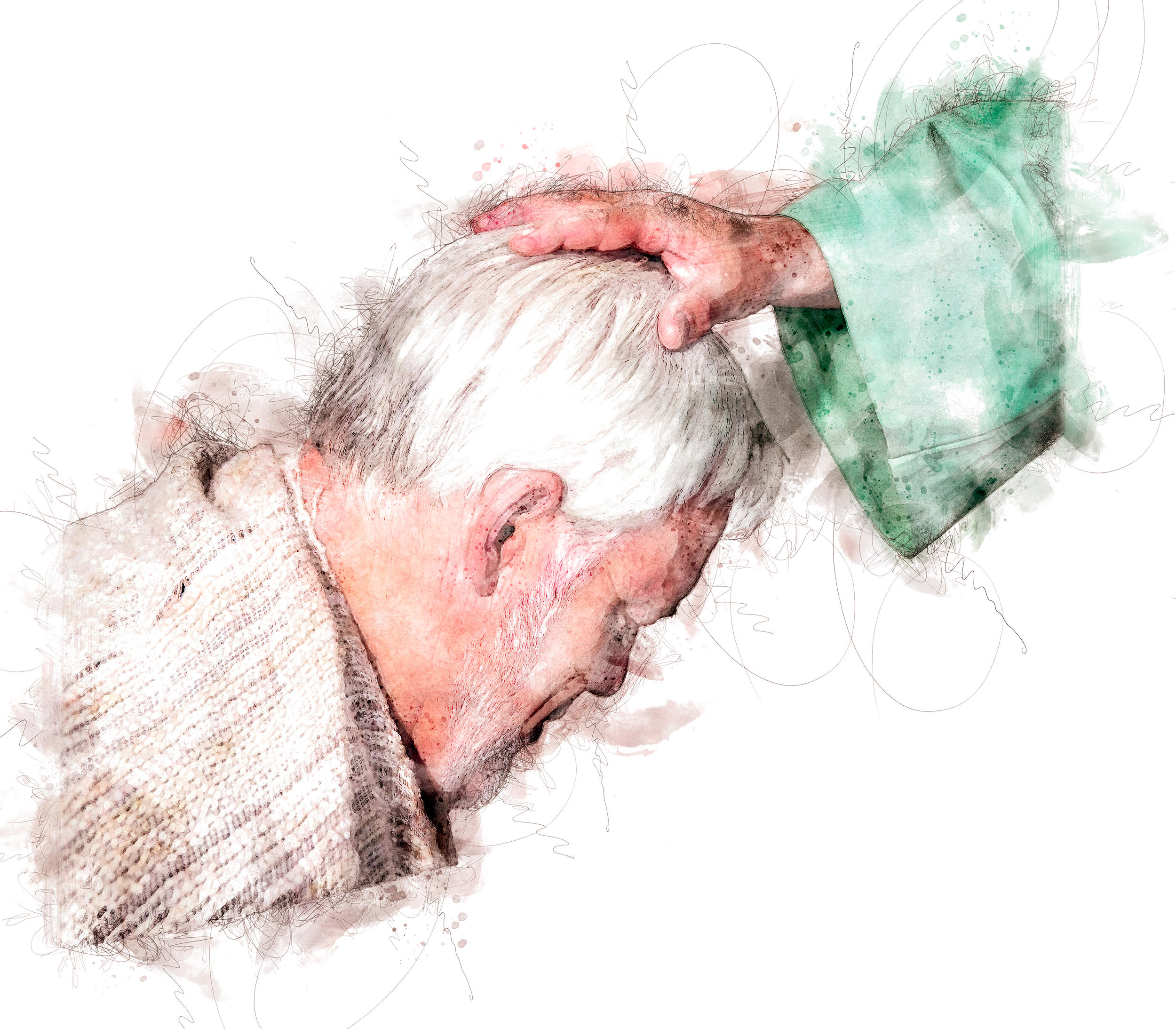 Jesus touching the leper
