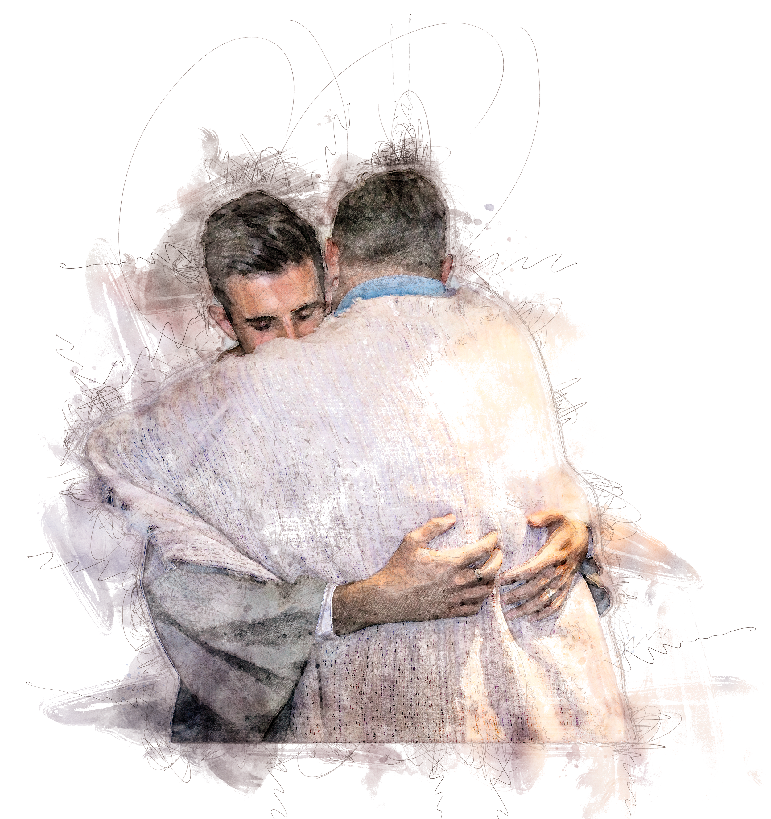 The father and the Prodigal son embracing
