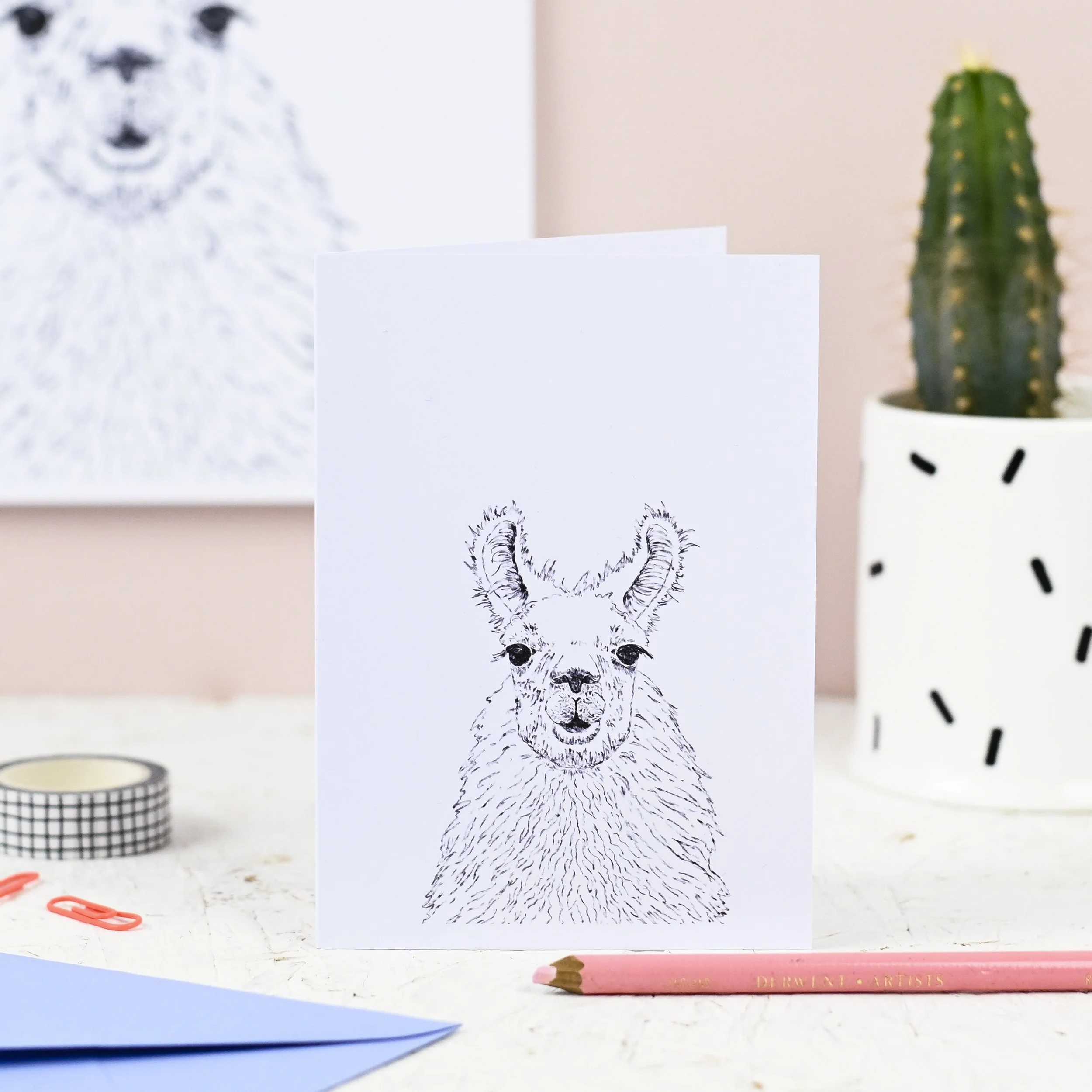 Llama Illustrated Greeting Card — Daphne Rosa
