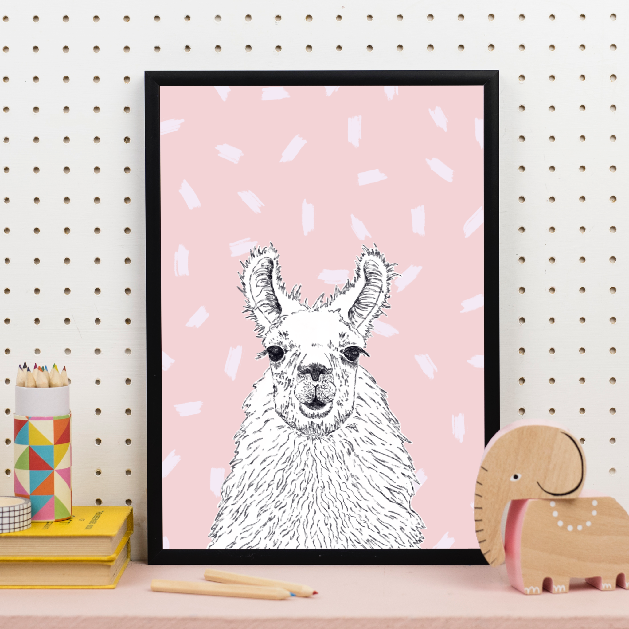 Illustrated Llama Art Print