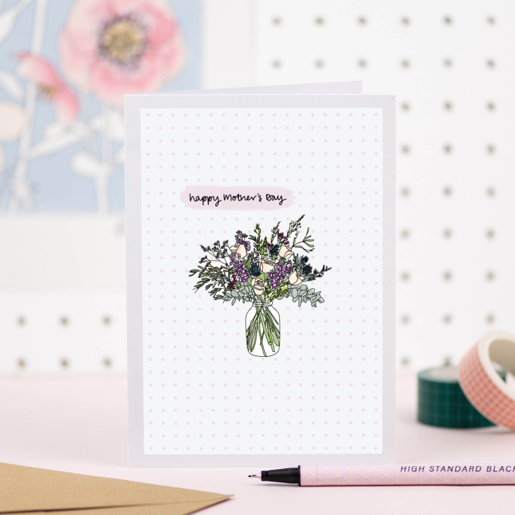 Mother's Day Floral Greeting Card - Happy Mother's Day