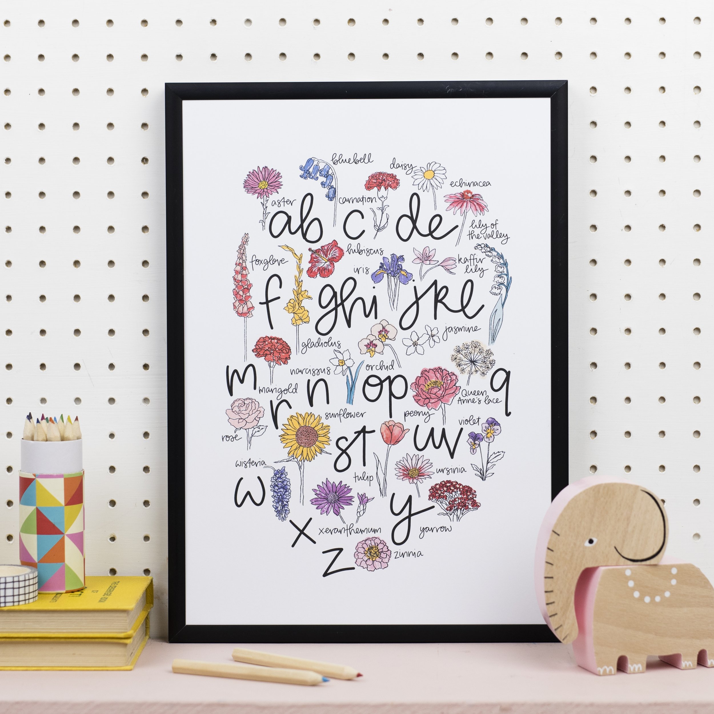 Alphabet of flowers print - full colour - DaphneRosa.jpg