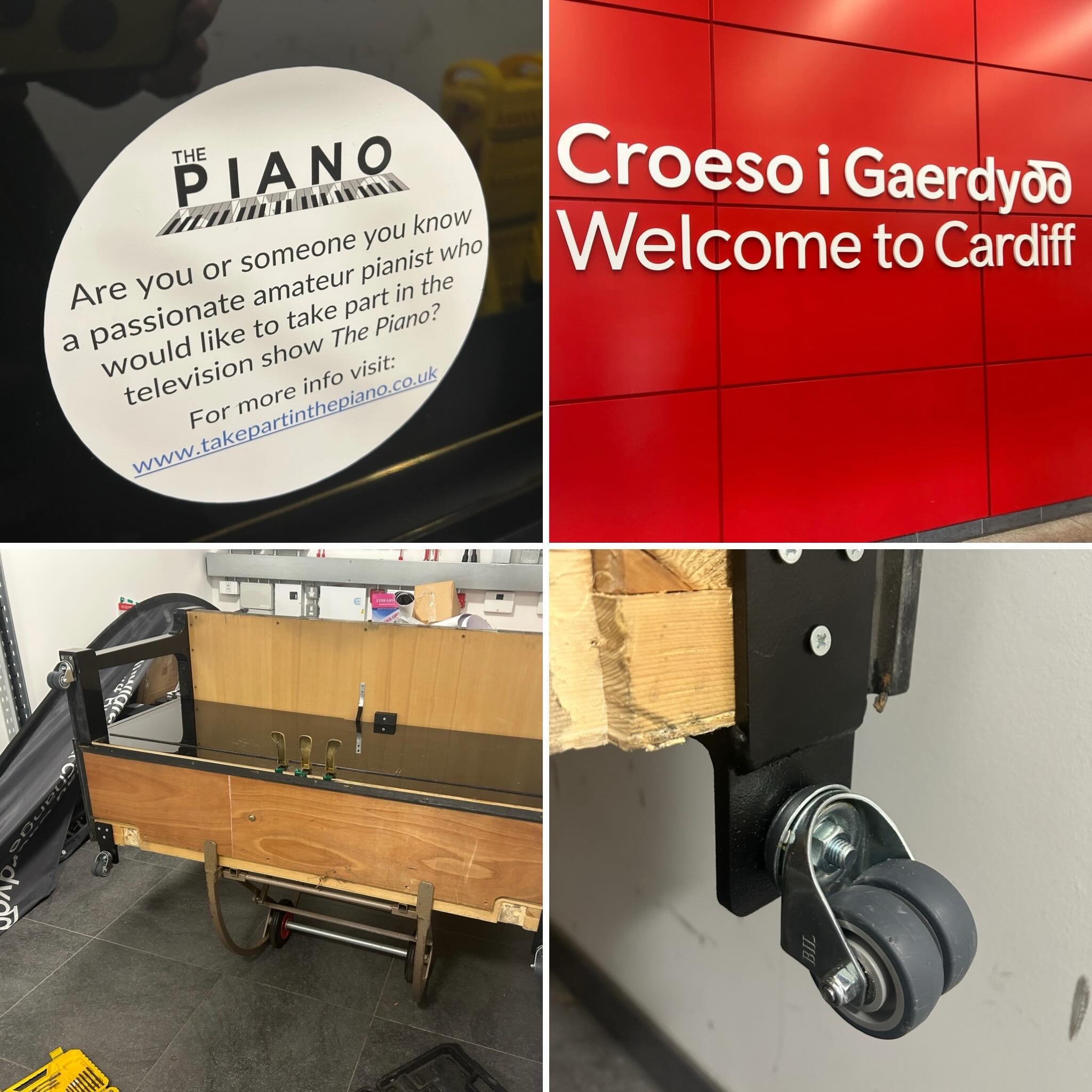 Today&rsquo;s patient was an Essex piano donated to the Cardiff Bus Interchange in central Cardiff by Channel 4 and Love productions in conjunction with the world famous Steinway &amp; Sons. The castors were busted and in desperate need of replacemen