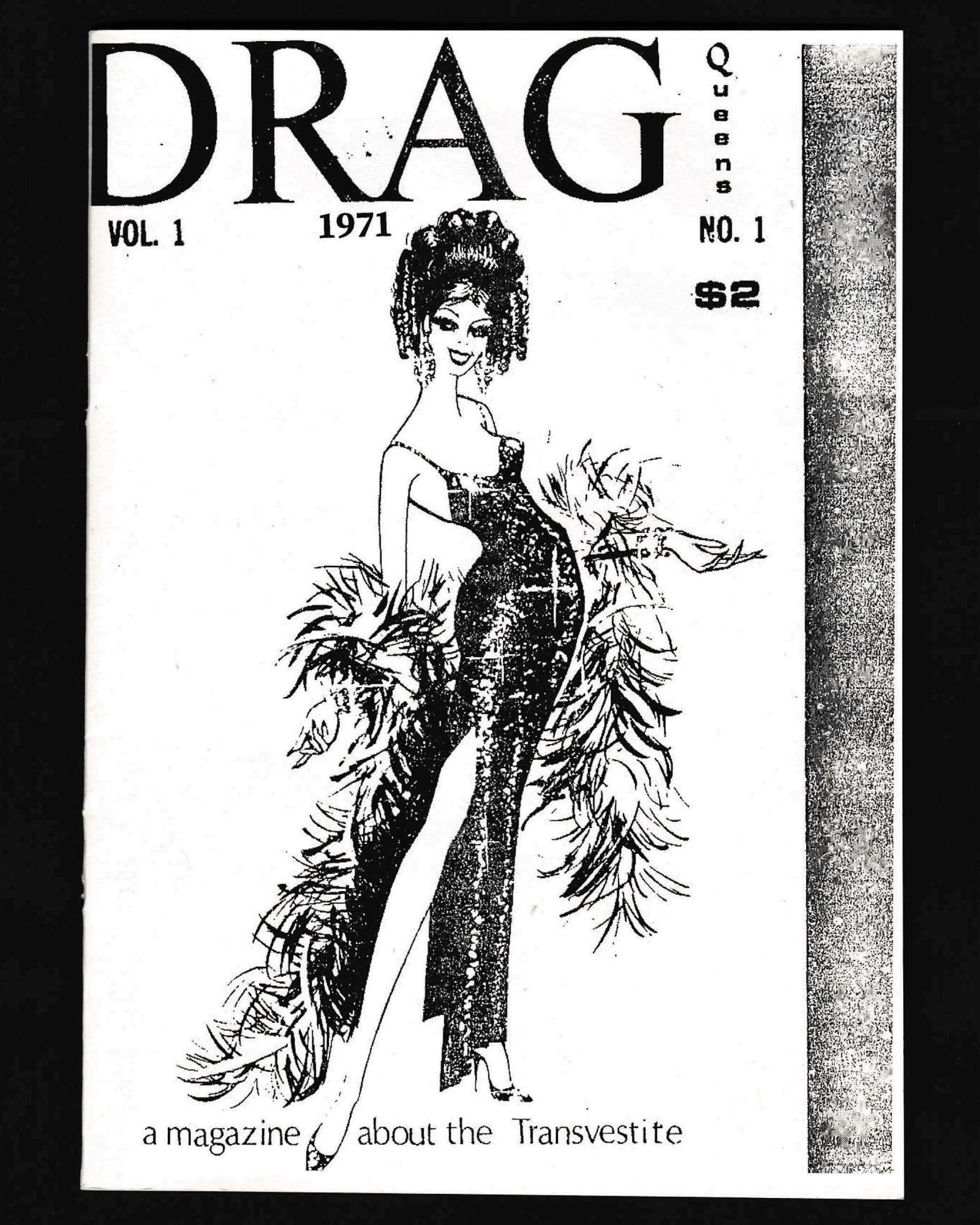 Drag Queens Magazine Vol. 1 No. 1 by Lee G. Brewster (USA - 1971  reprinted by Lost and Found Press in 2025)