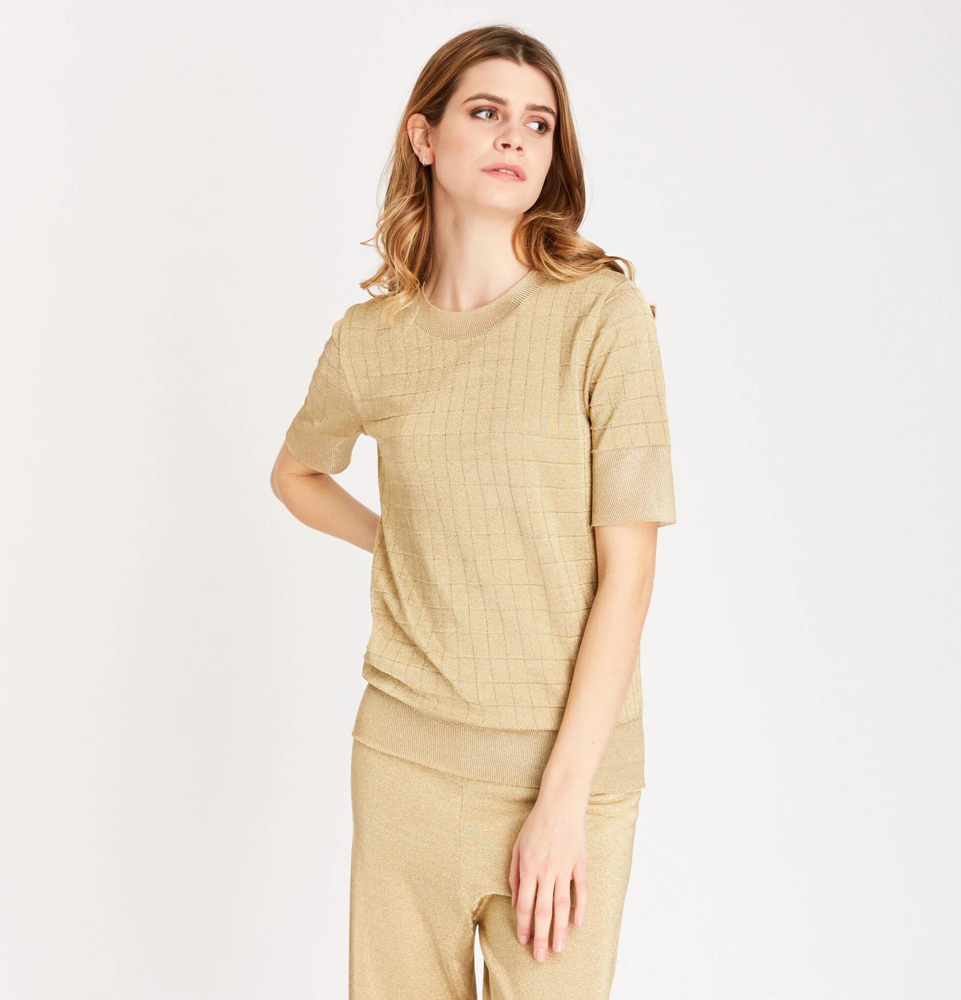 Lurex Short Sleeve Shirt