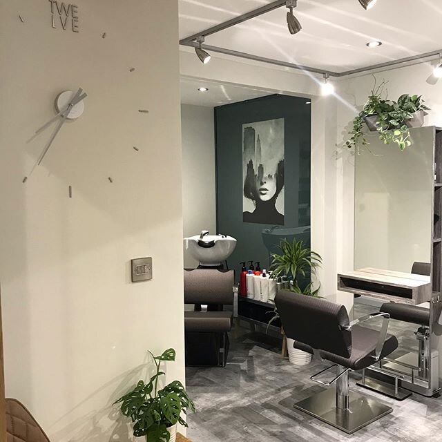 I&rsquo;m counting down to the Grand Opening with my new feature in the salon #newsalon #logoclock #wallclock #personalized #grandopening #reopeningsoon #reopening  #ecosalon #sustainable #sustainablesalon #softindustrial #plants