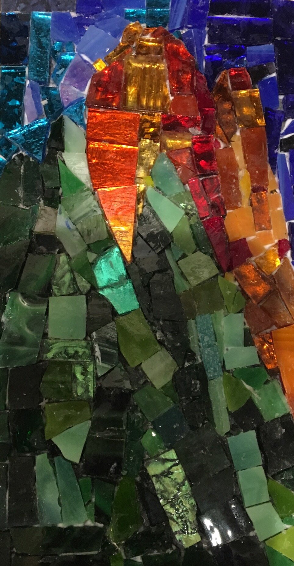 "Cerro Pedernal" - (After Georgia O’Keefe) glass tiles on board