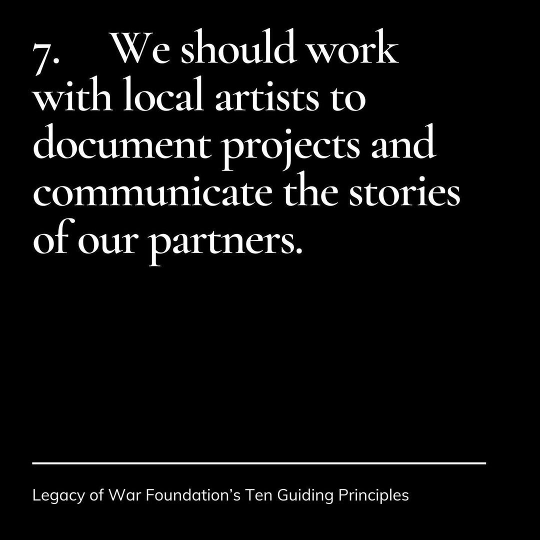  7. We should work with local artists to document projects and communicate the stories of our partners. 