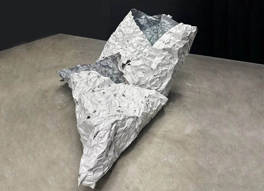 foldtogram (chromo white/blue, winter), iteration 1    I    light sensitive emulsion coated paper    I    40 ft x 50 inches/ dimensions variable    I     Chapter 8  arms ache avid aeon, Participant Inc., NYC