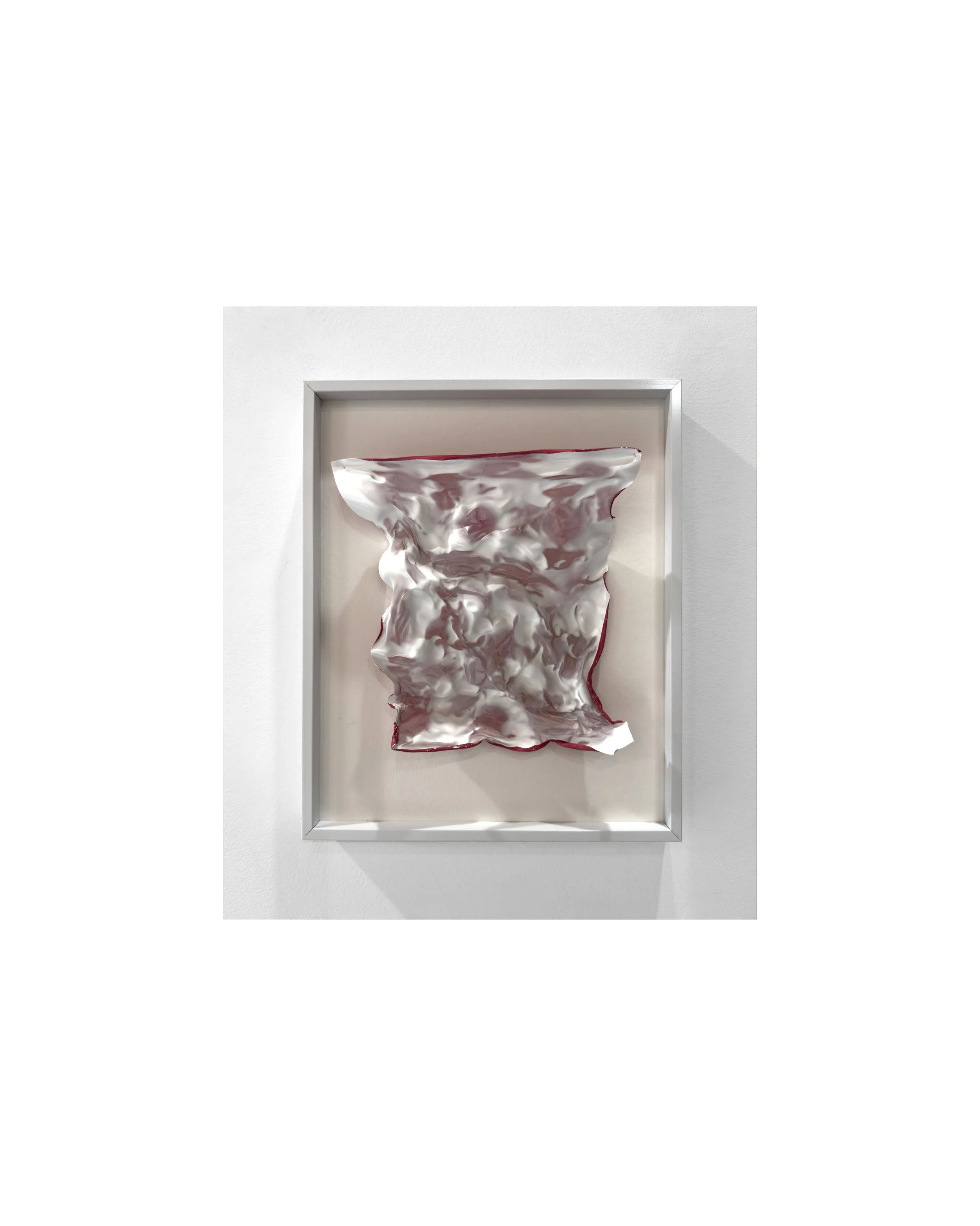 foldtogram (chromo, pink 1)   I   2026   I   light sensitive emulsion coated object + metal frame  I   12 x 10 x 3 inches