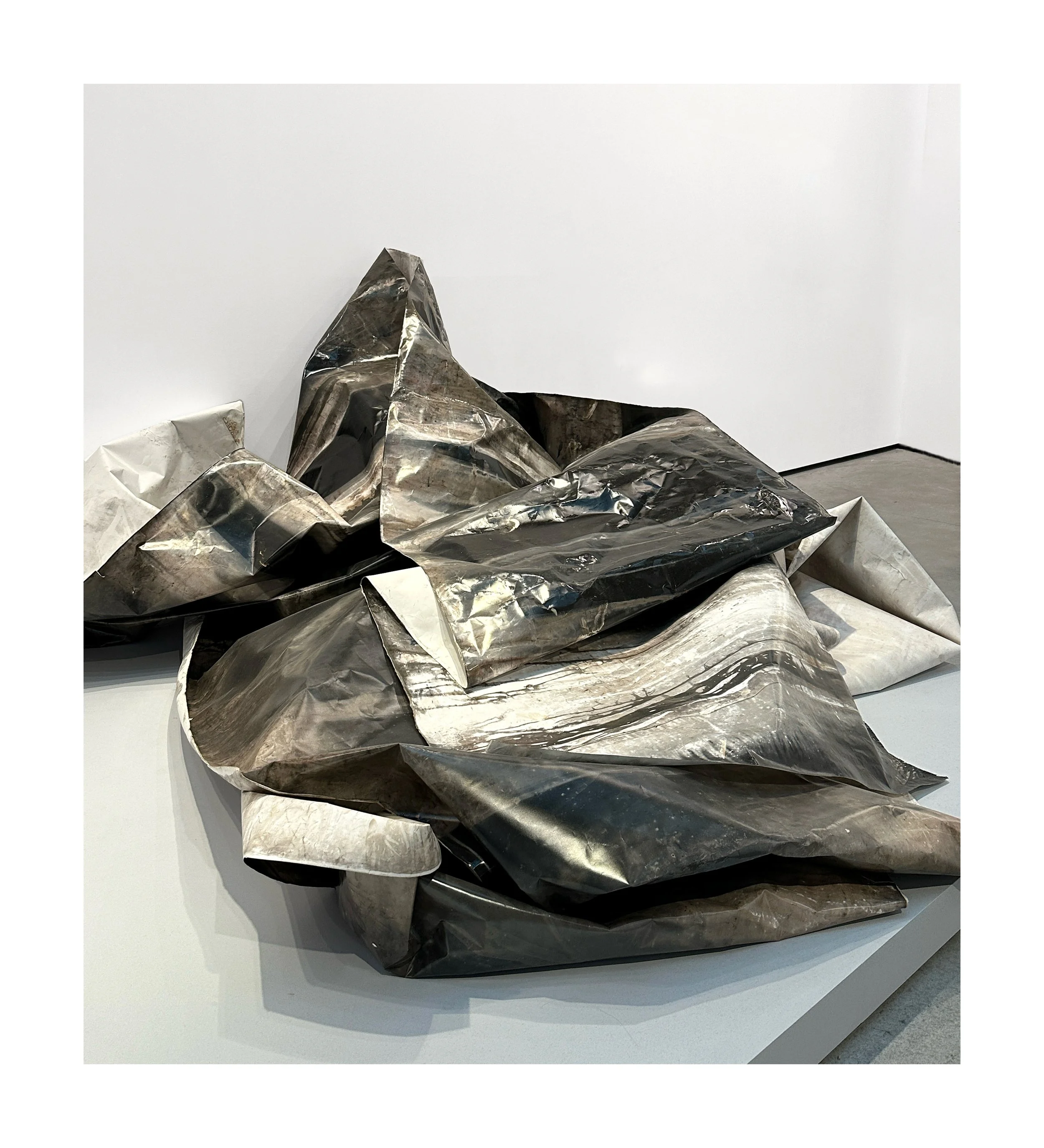 foldtogram (brackish waters, NYC / Venezia, rcp 95 ft x 50 in), iteration 1    I    2026    I    light sensitive emulsion coated paper    I    95 ft x 50 in / 2896 x 127 cm, installation dimensions variable    I    arms ache avid aeon: Chapter 9 in I