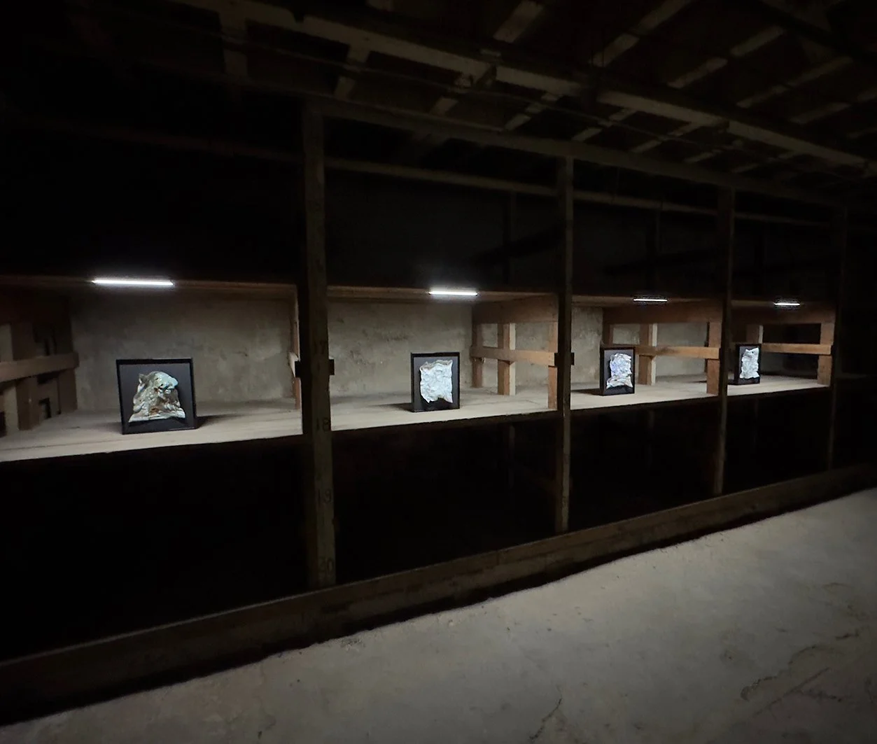 foldtograms installation view at lower cavity, Holyoke, MA 2025