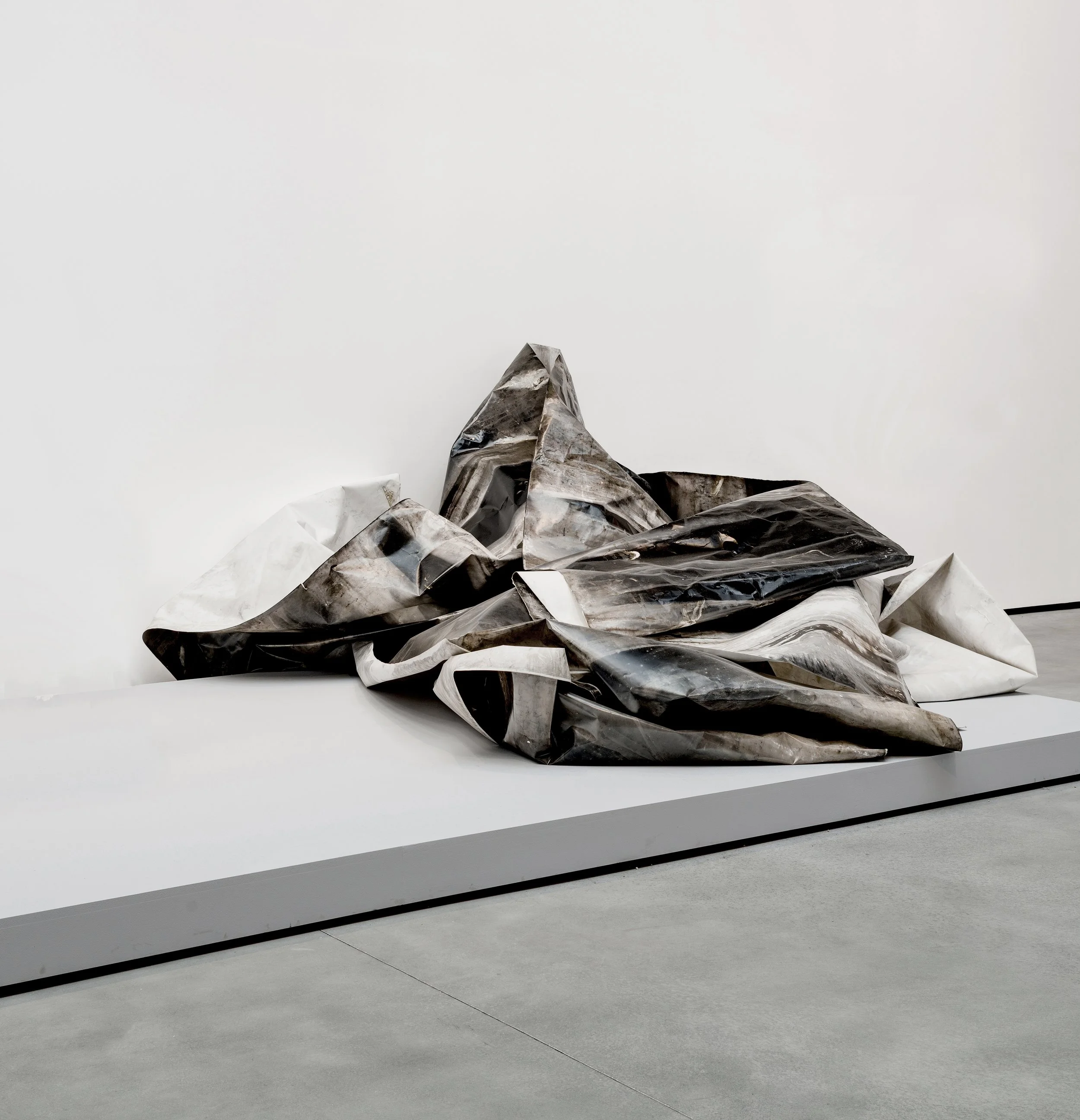 foldtogram (brackish waters, NYC / Venezia, rcp 95 ft x 50 in), iteration 1    I    2026    I    light sensitive emulsion coated paper    I    95 ft x 50 in / 2896 x 127 cm, installation dimensions variable    I    arms ache avid aeon: Chapter 9 in I