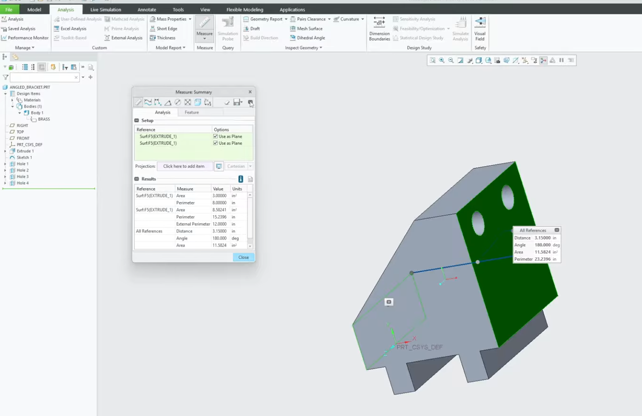 How to Use the Measure Tool in Creo Parametric