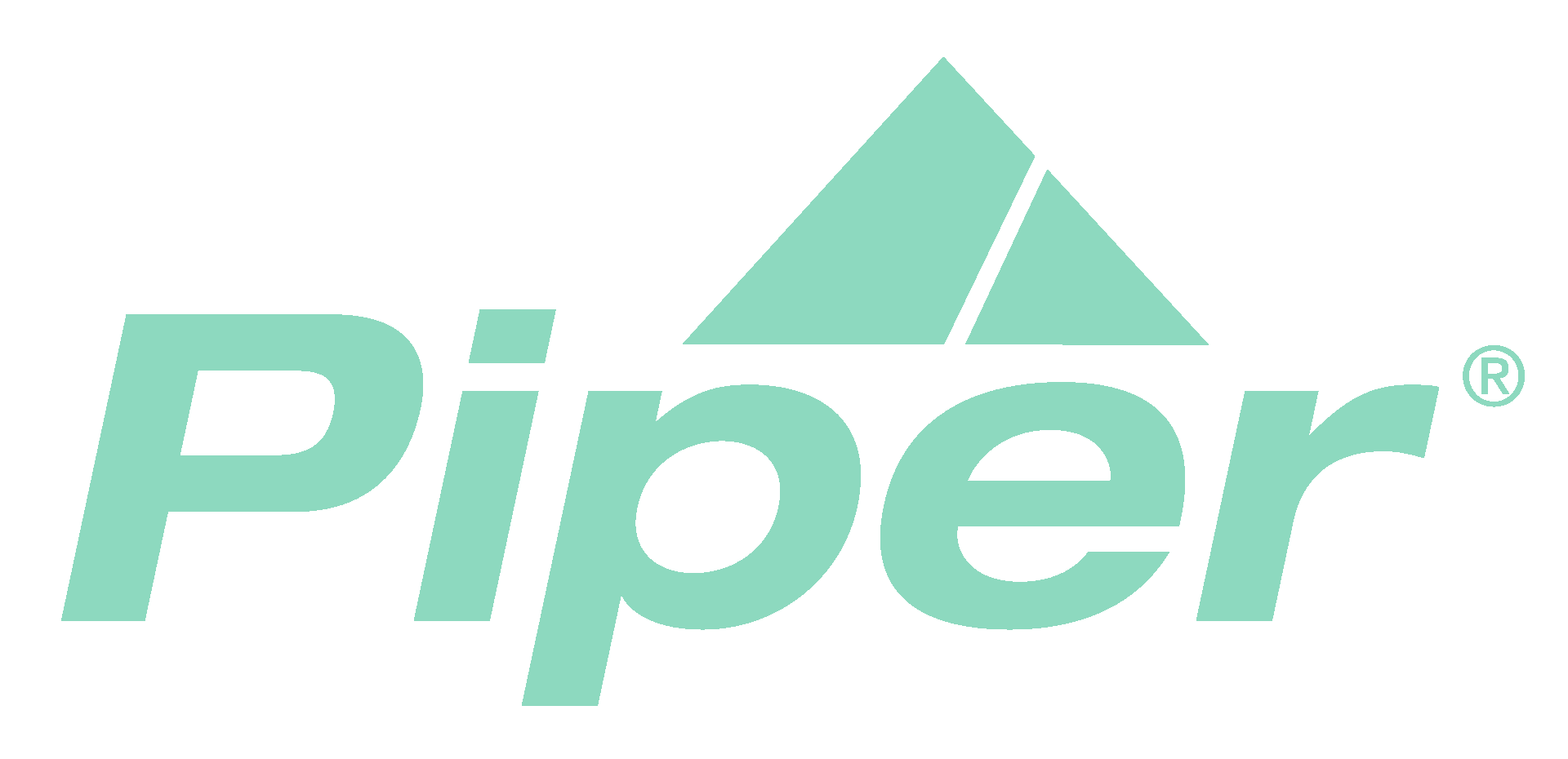 Piper Aircraft logo with green text and geometric design.