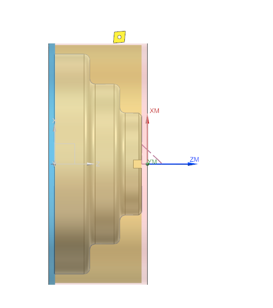 Technical diagram of a mechanical component with colored axis labels