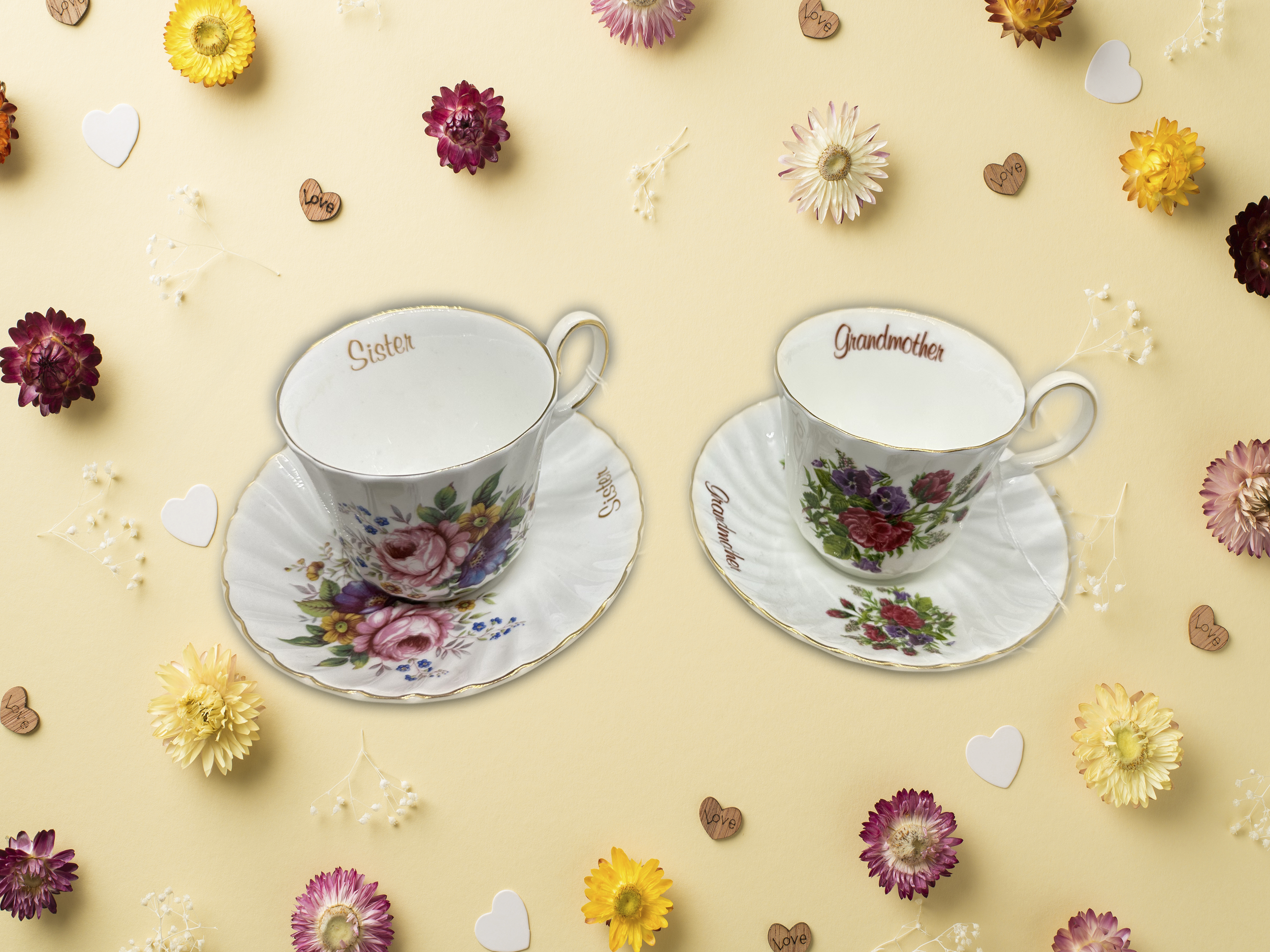 Sister and Grandmother Teacups