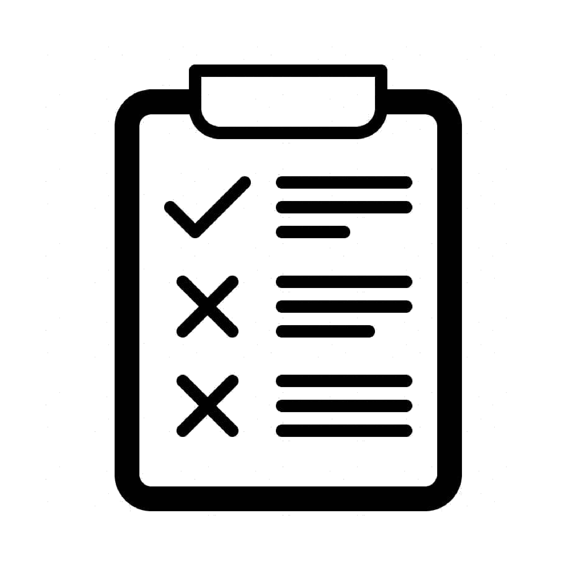 Computer icon of clipboard with rules