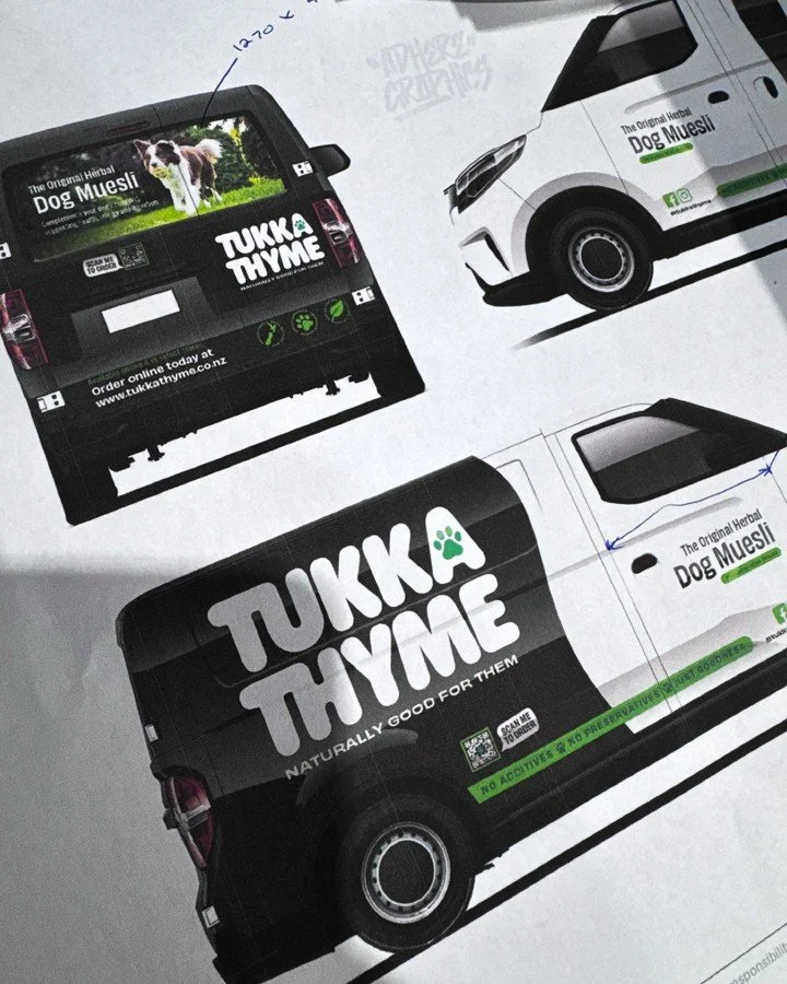 Some snaps of the @tukkathyme van, from digital design to final result.