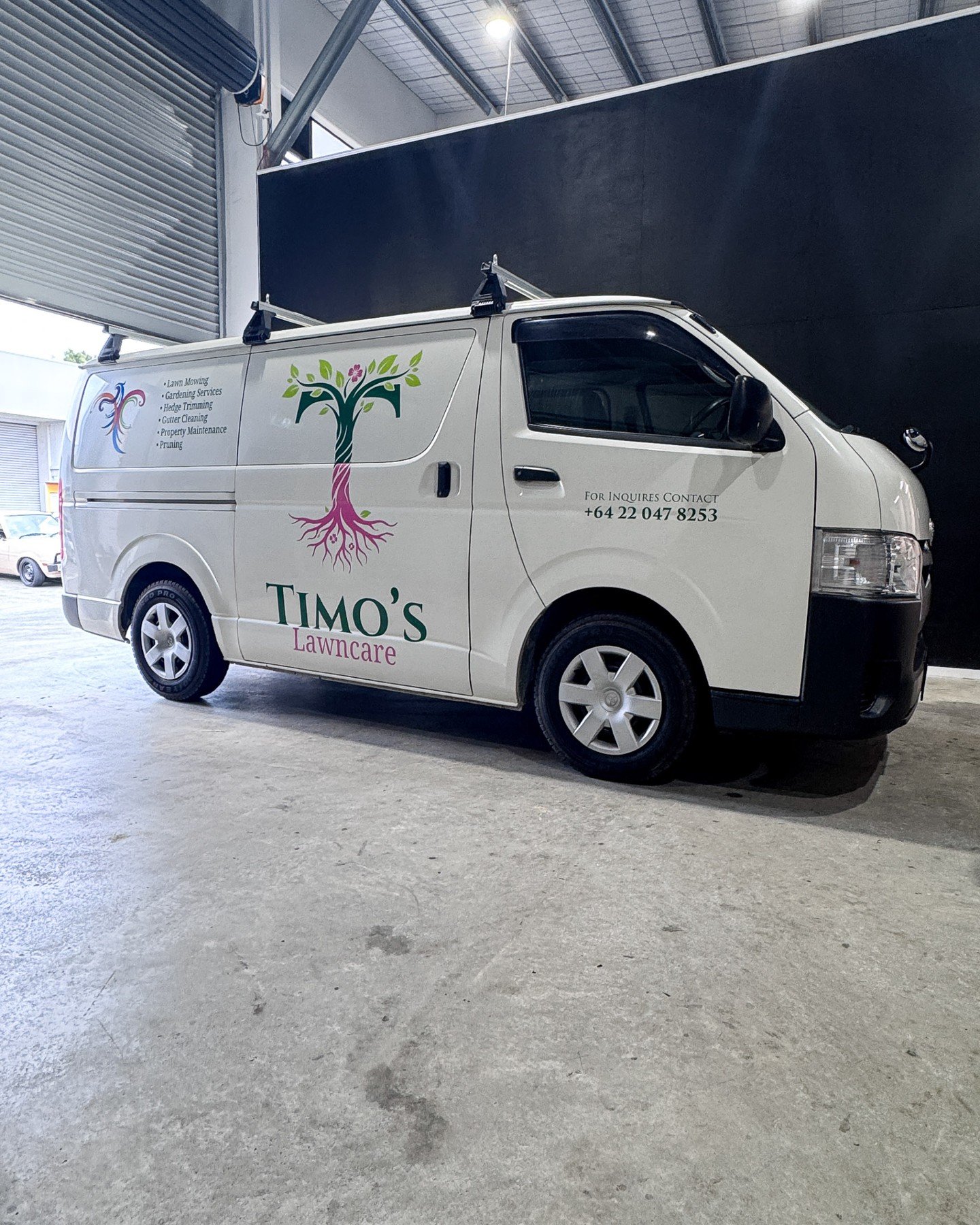 Another day, another eye-catching wrap for a Kiwi business! You won't miss Timo's Lawncare on the roads.