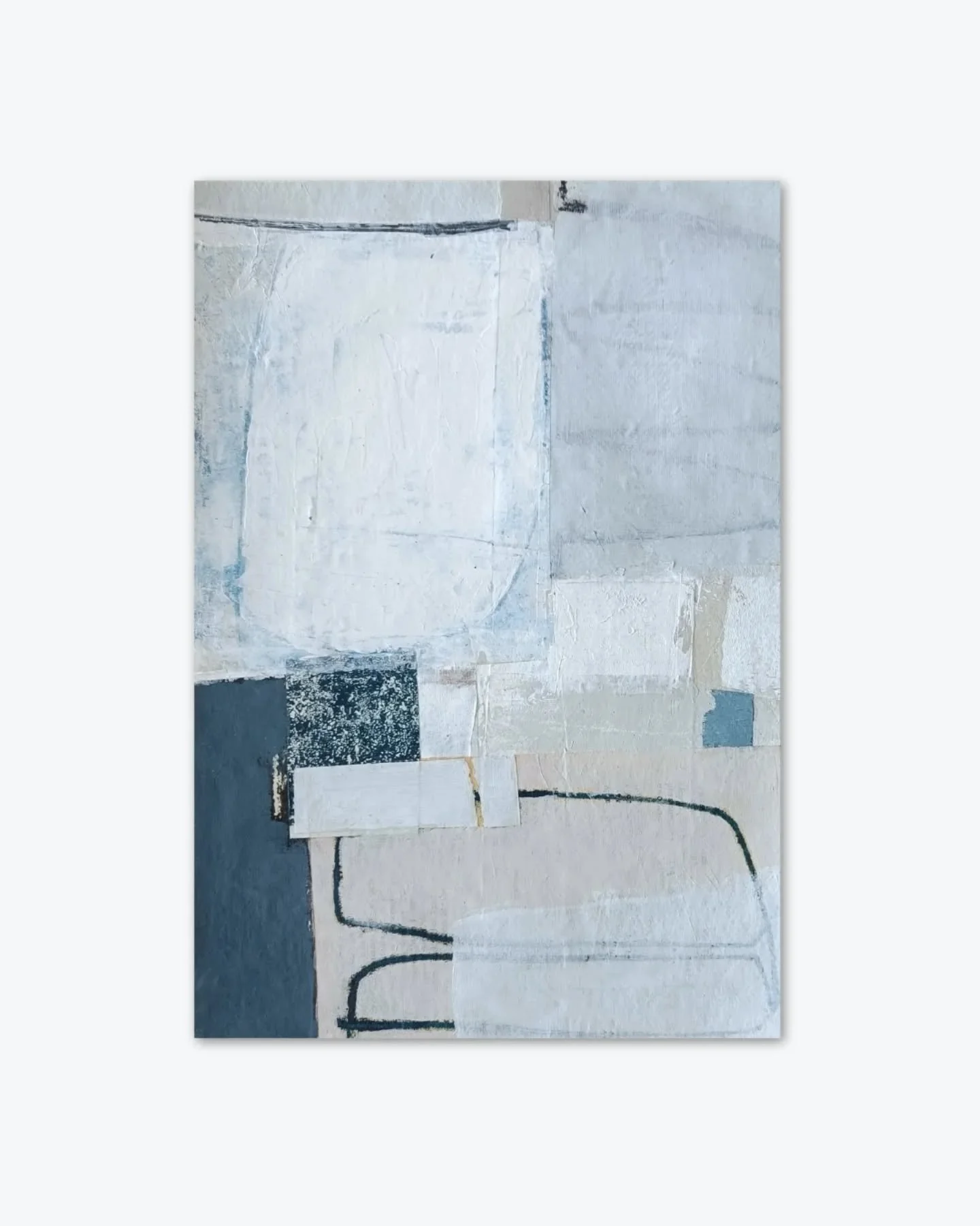 Here's a piece from a series of small collages on paper - started last year but put to one side whilst I went on a detour with some colourful abstract landscapes. 

But they called me back. And I couldn't resist them.

Messy, monochromatic celebratio