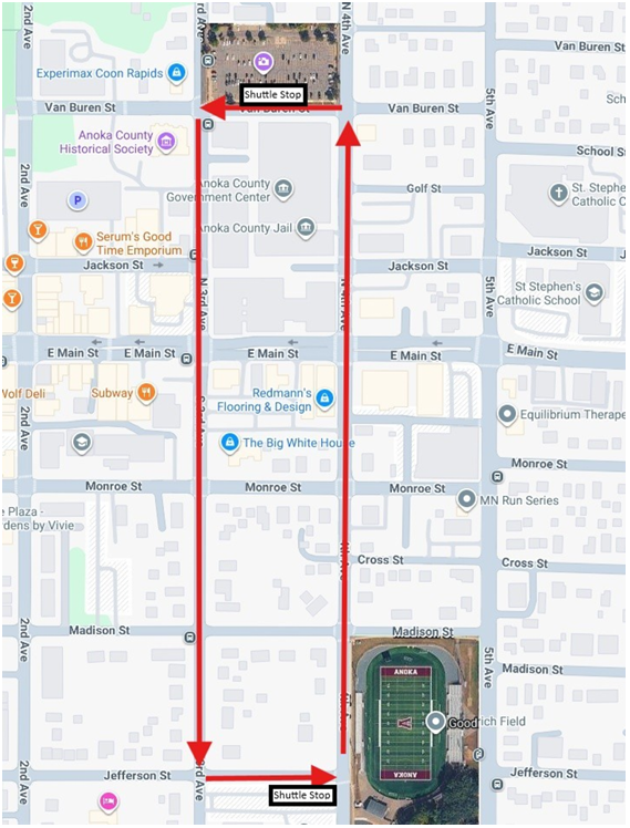 Shuttle map for the band show