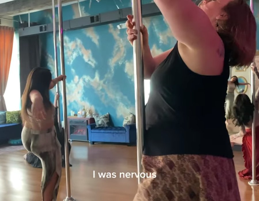 I was nervous trying pole dance