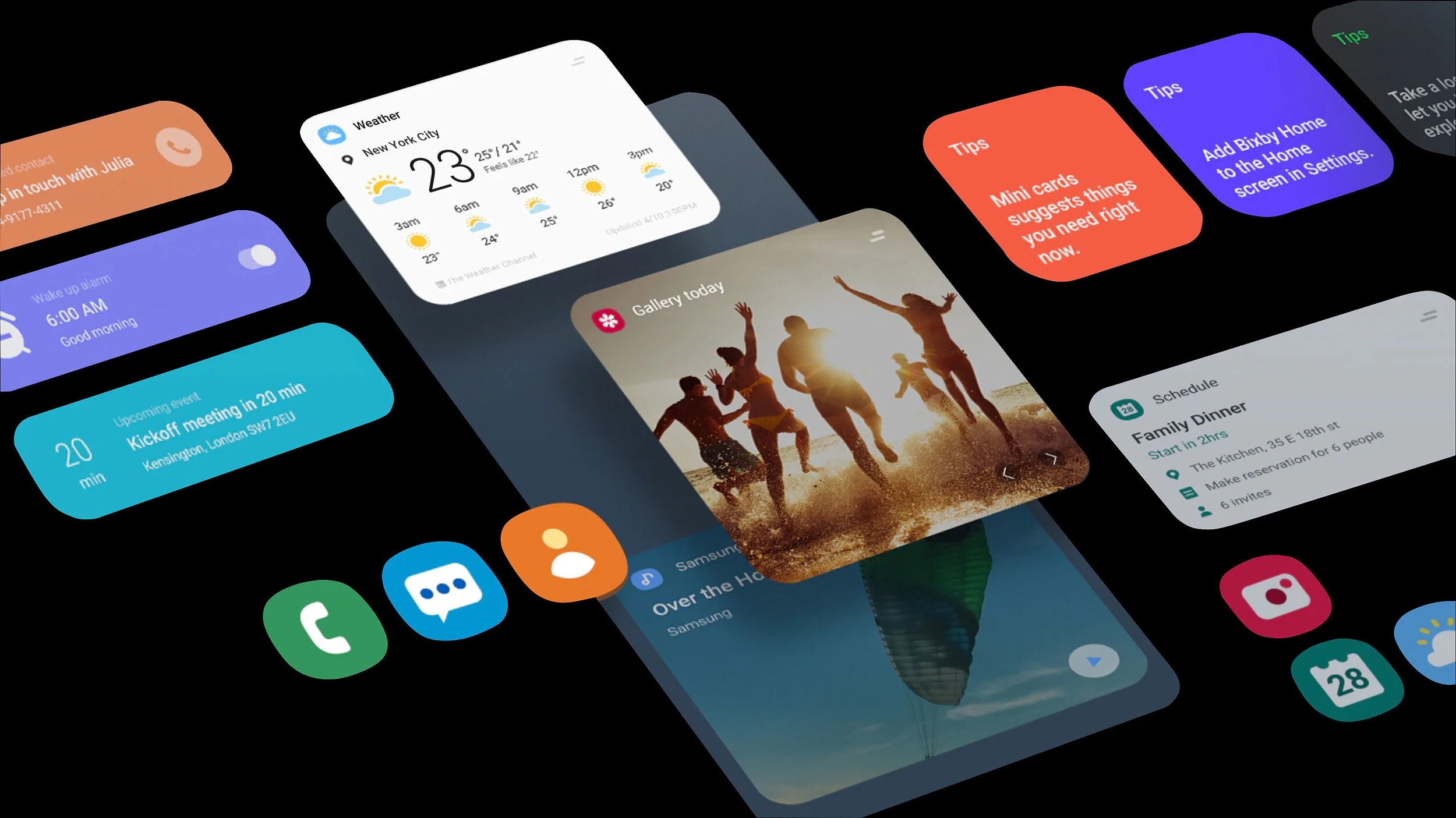 Based on the storyline of Samsung's new interface, we designed the focus block signture look