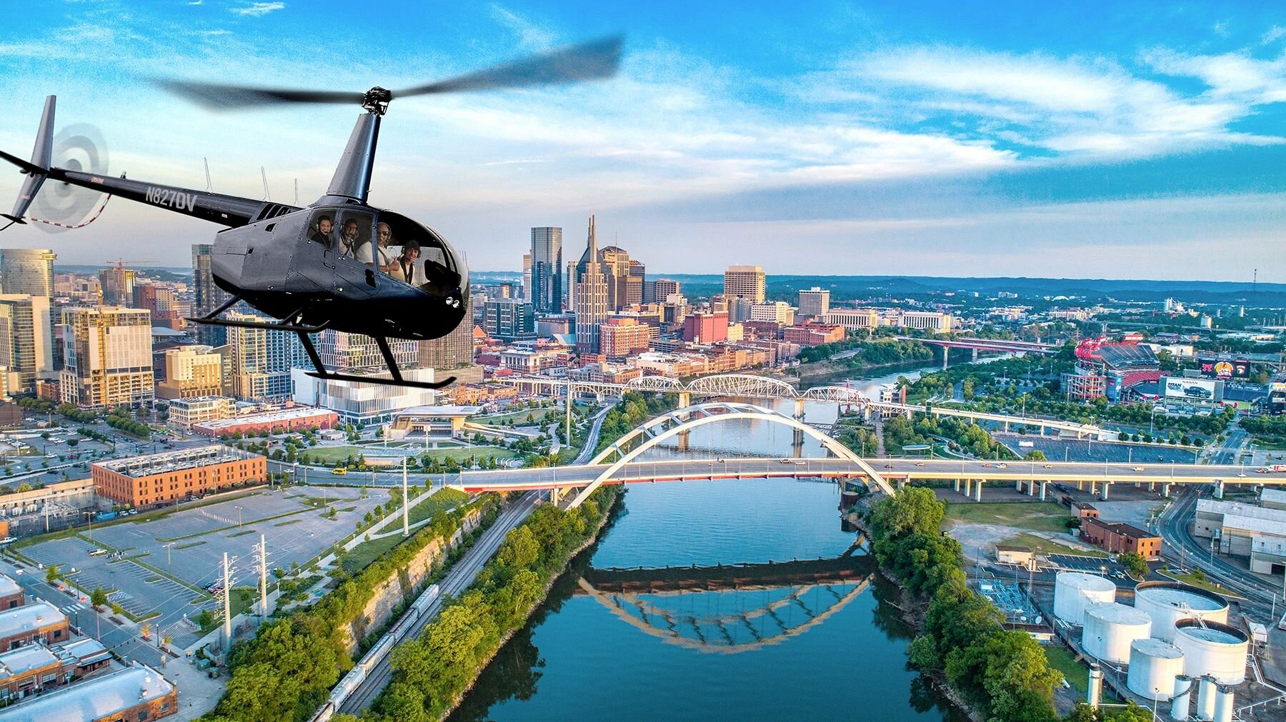 YAASSS! Take it up a notch on a private helicopter ride over the Nashville Skyline with Monarch Helicopter Tours.