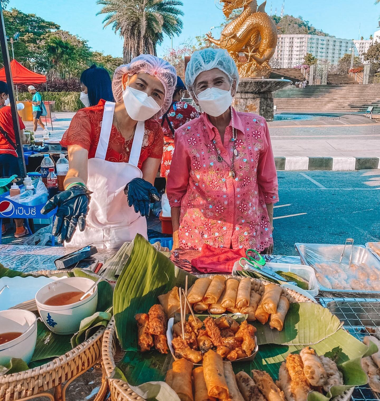 One of our favourite parts of travel is experiencing the culture, meeting locals and eating their food.
Thai people are so kind and friendly and these 2 ladies at the Phuket Weekend Market were no exception ❤️ 

#phuket #healthandfitnessholidays #phu
