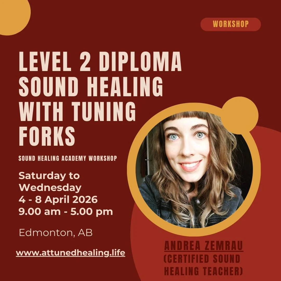 ✨ Ready to take your tuning fork practice to the next level?

This April I&rsquo;m teaching a 5-day immersive Sound Healing with Tuning Forks &ndash; Level 2 Diploma Training in Edmonton for practitioners who want to deepen their skills and confidenc