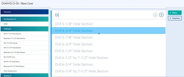 Well section selector