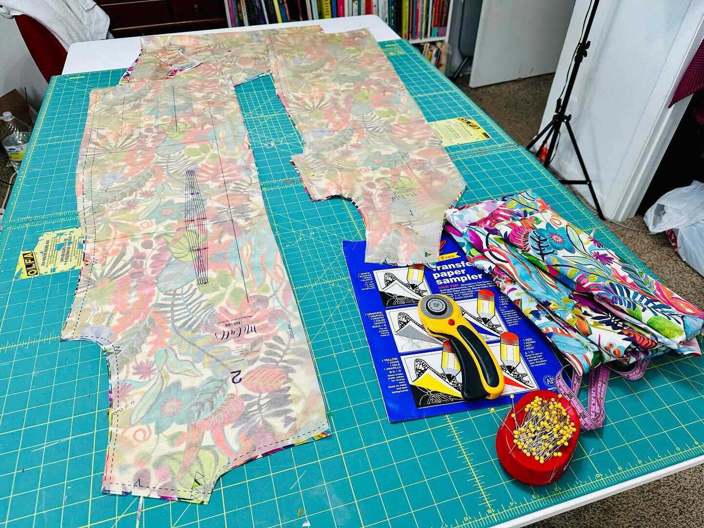 I finally have a good reason (and got up my nerve) to use some of my tana lawn fabric from @libertylondon. The cutting and marking is done! Now to start sewing this McCall&rsquo;s dress pattern. Can I do it in 2 hours? Find out when the video drops o