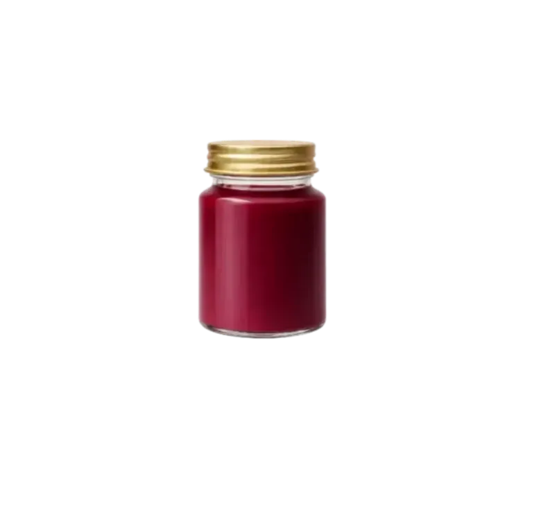 Cherry red juice in glass jar.png