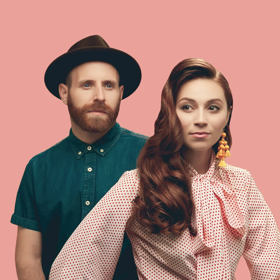 Professional commercial portrait photography album artwork featuring musicians The Bookouts.
