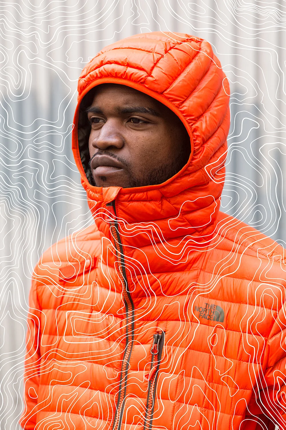 Professional commercial product photography featuring The Northface brand apparel for HYPEBEAST Magazine.