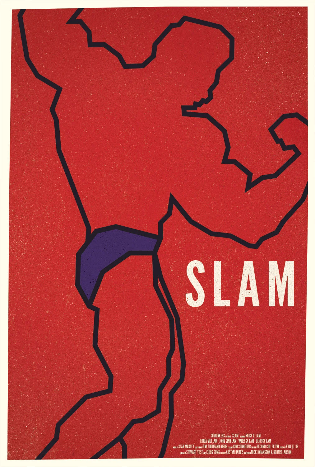 Illustrated poster design for the documentary film "SLAM".