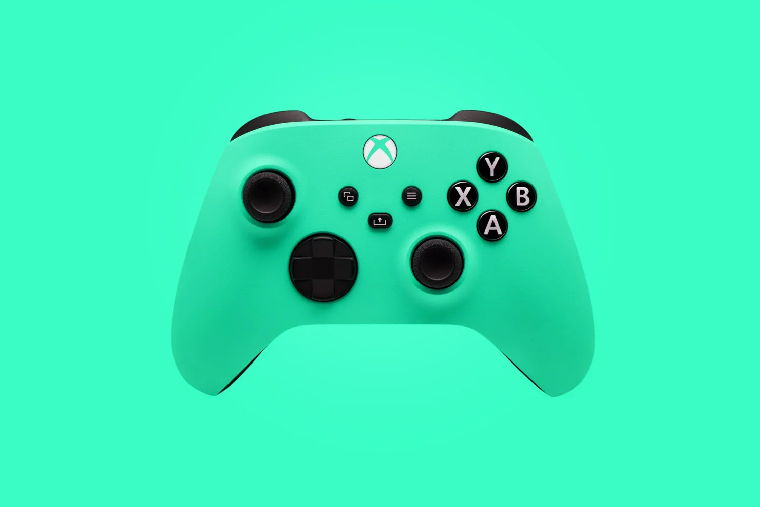 Professional product photography featuring a Microsoft Xbox video game controller.