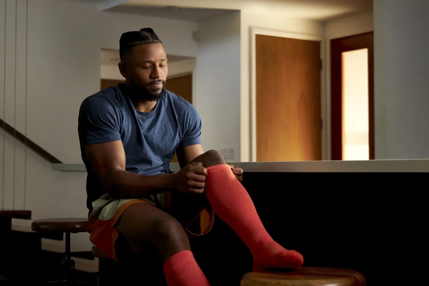 Professional lifestyle product photography featuring Wellow socks.