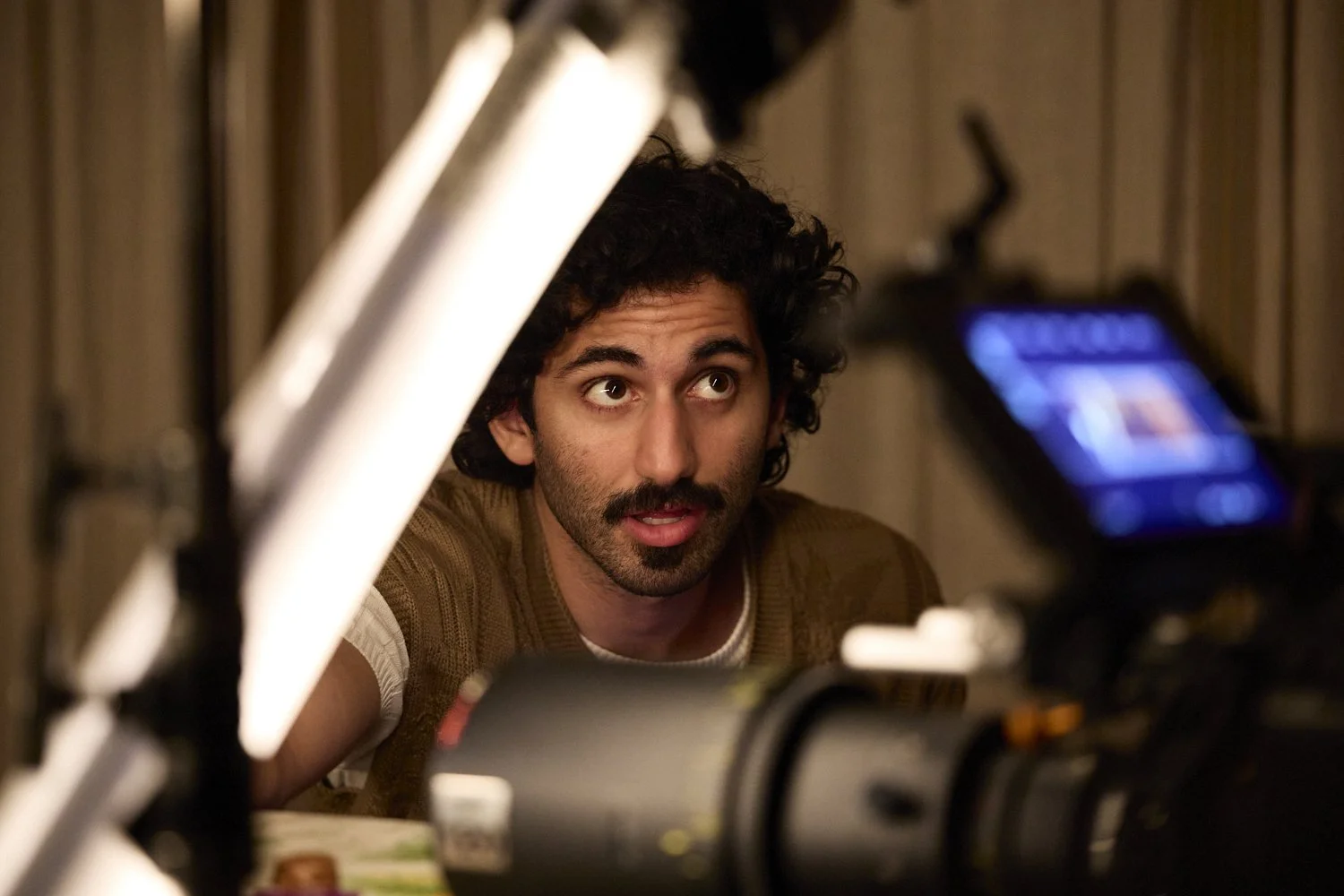 Professional behind-the-scenes photography featuring director Farris Langley during the production of the Drama film "Where the Olive Trees Burn" in Los Angeles, CA.