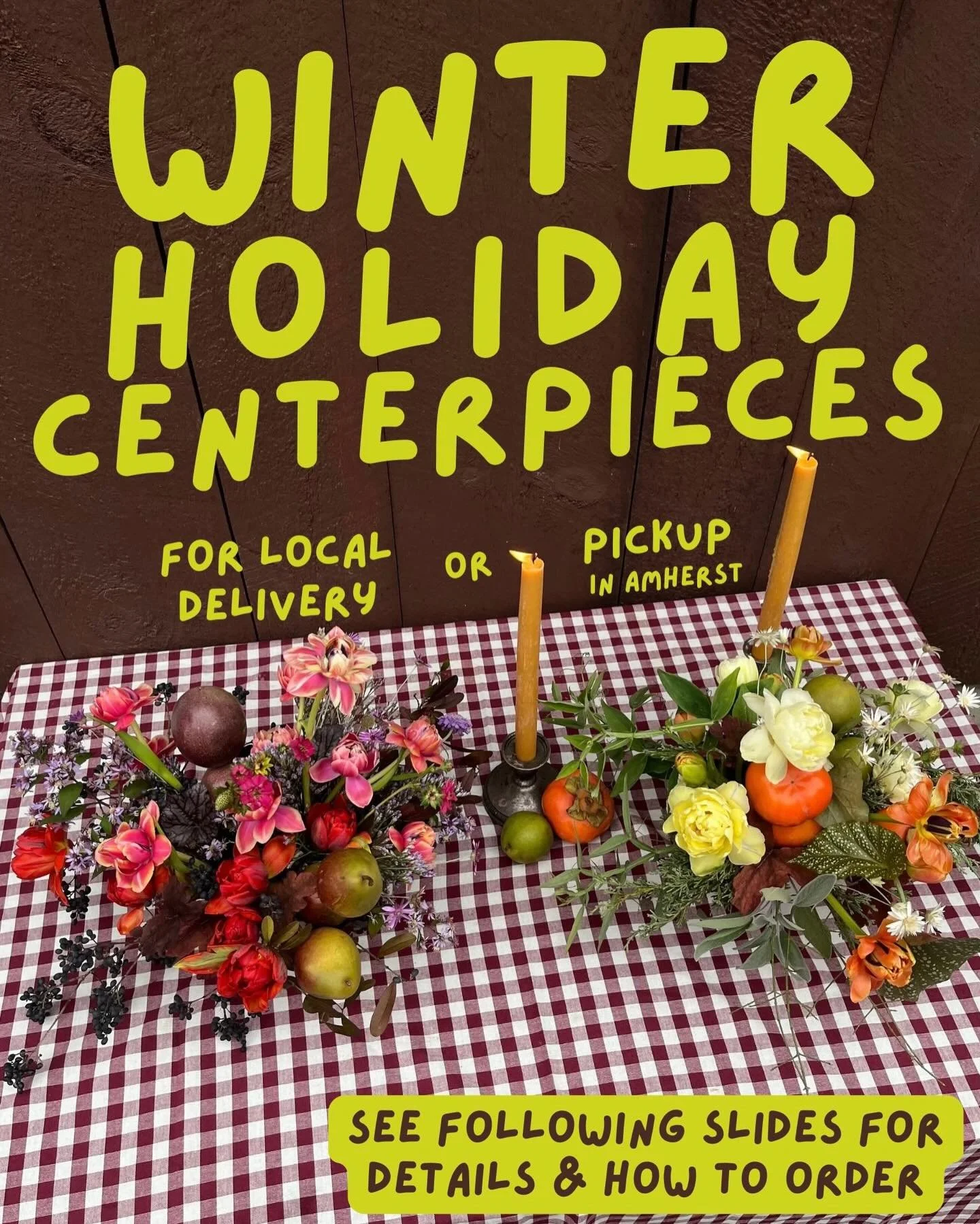 Fruity winter centerpieces 🍐🌷

Available for local delivery or pickup in Amherst

DM me to order for festive occasions this month 🌿