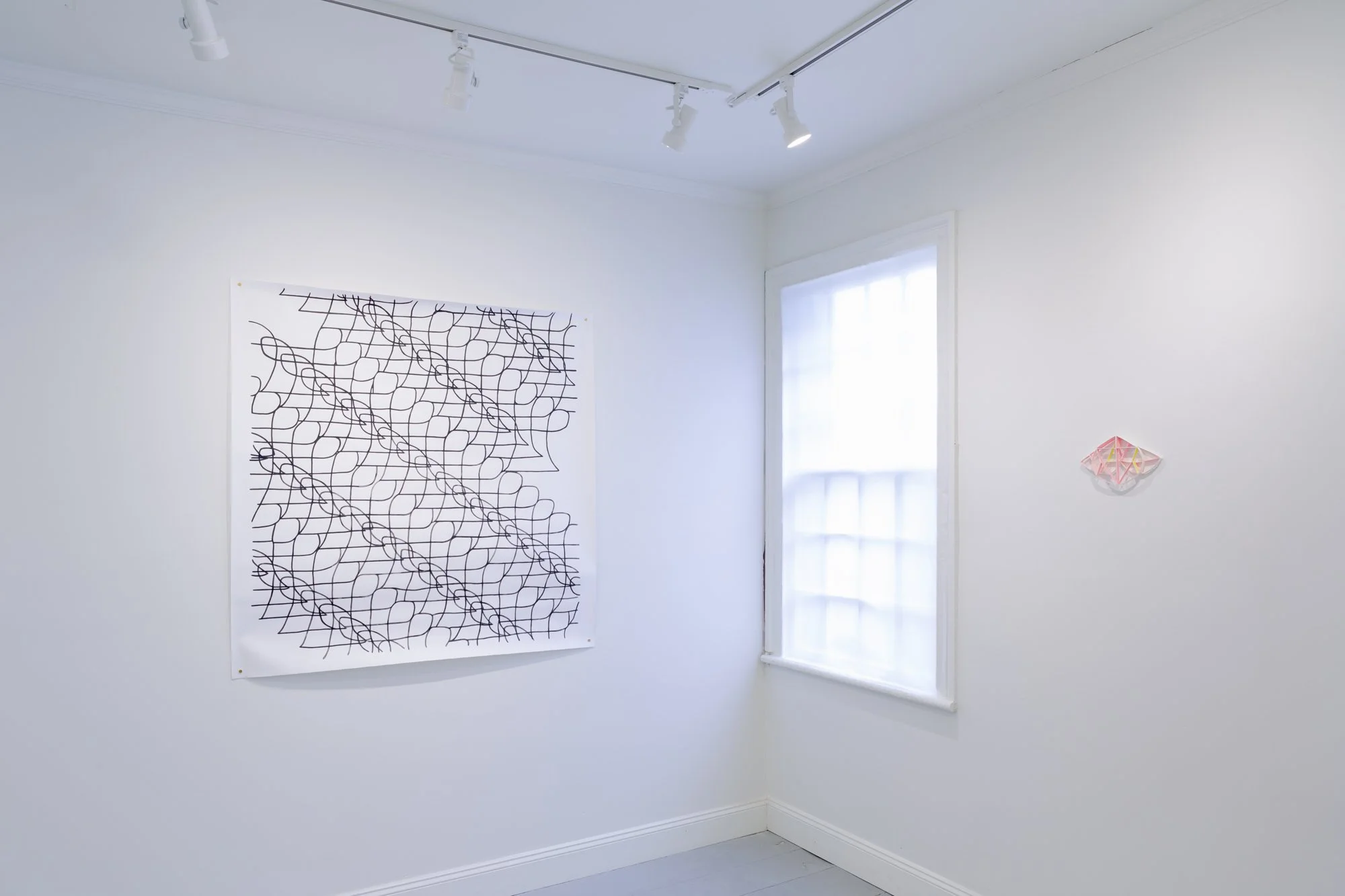 AMANDA MARTÍNEZ
Untitled
Micaceous pigment on paper
48 x 48 inches 
2019

ALEX PAIK
Improvisation #1 from Partial Equilateral Triangle (Curved Trapezoid)
gouache, colored pencil, paper
5 x 9 x 1.25 inches
2022