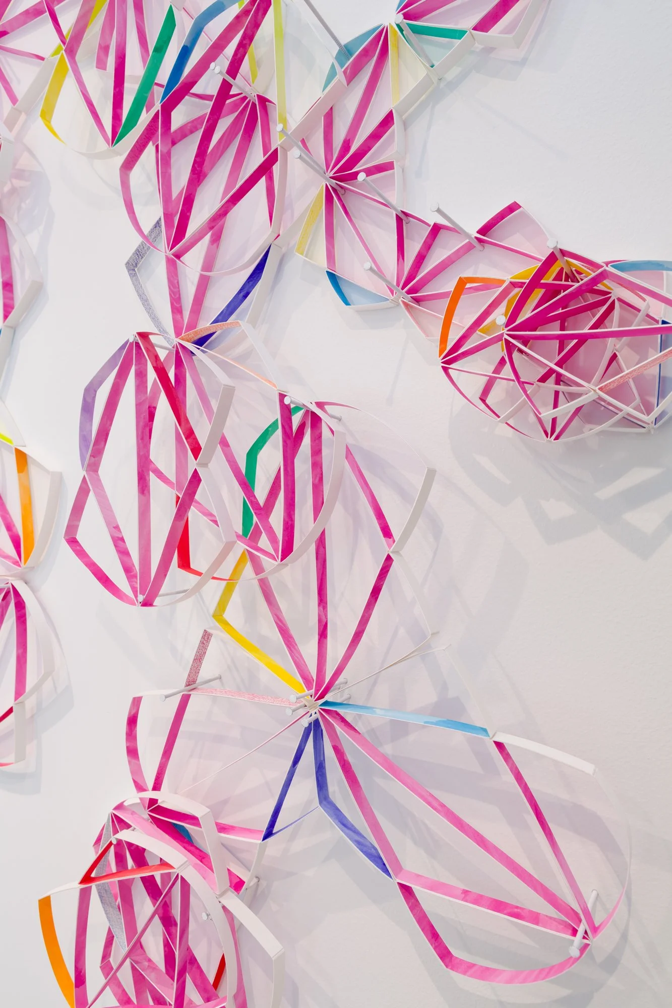 ALEX PAIK
Detail, Partial Hexagon (X)
gouache, colored pencil, paper, nails
dimensions variable 
2021